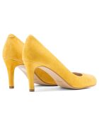 Brigitte Pumps aus gelbem Samt aus Leder - 6 cm Absatz