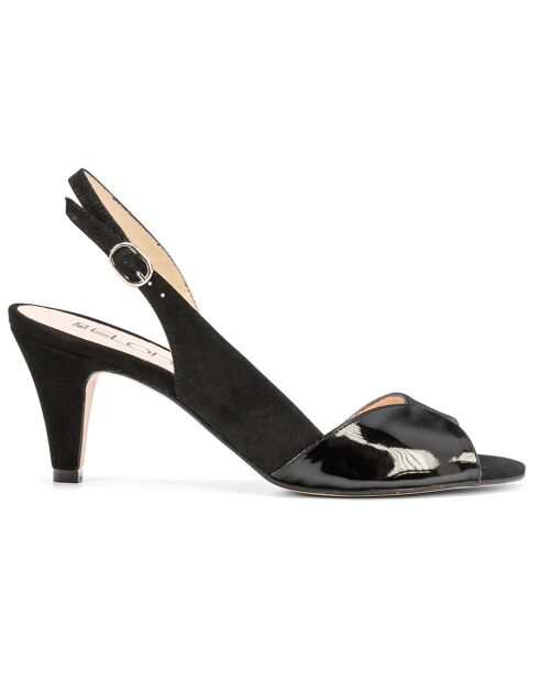 Slingbacks en Velours de Cuir Itsi noires - Talon 5.5 cm