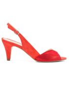 Slingback Itsi in pelle velluto color corallo - tacco 5,5 cm