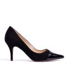 Décolleté Salma Velvet nere in pelle - Tacco 7 cm