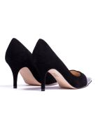 Décolleté Salma Velvet nere in pelle - Tacco 7 cm