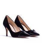 Décolleté Salma Velvet nere in pelle - Tacco 7 cm