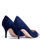 Salma Marine fluwelen pumps van leer met hak van 7 cm