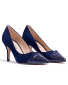 Salma Marine fluwelen pumps van leer met hak van 7 cm