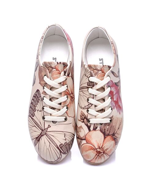 Baskets Julie beige/rose