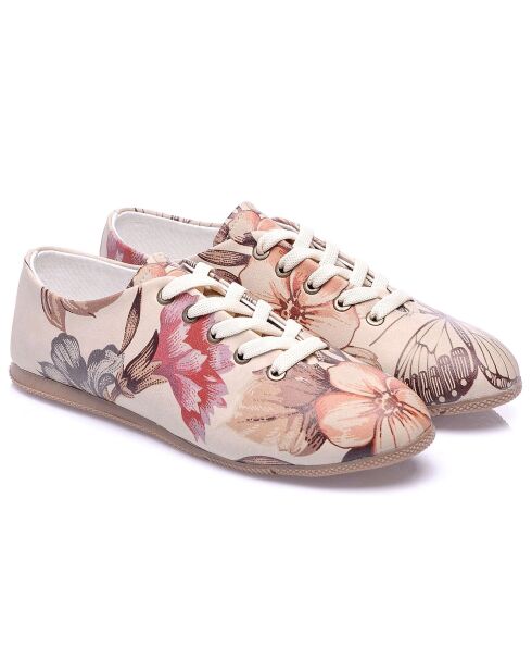 Baskets Julie beige/rose