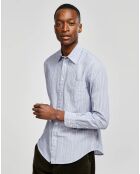 Chemise slim Glenh à fines rayures bleu/blanc