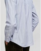 Chemise slim Glenh à fines rayures bleu/blanc