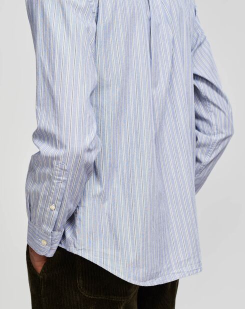 Chemise slim Glenh à fines rayures bleu/blanc