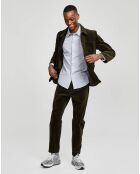 Chemise slim Glenh à fines rayures bleu/blanc