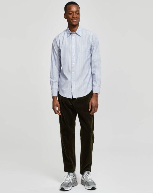 Chemise slim Glenh à fines rayures bleu/blanc
