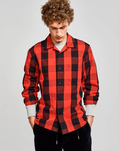 Chemise droite Goney à carreaux rouge/noir