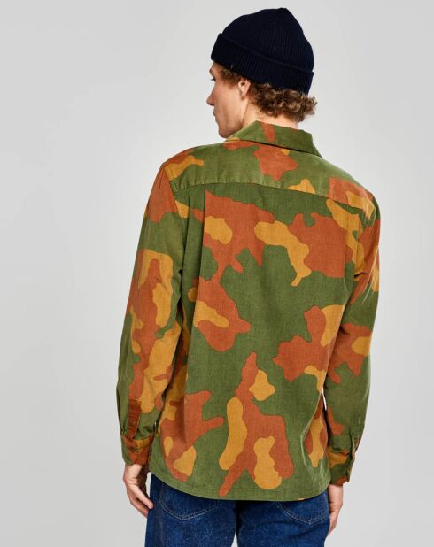 Chemise regular Goney imprimé militaire vert/orange