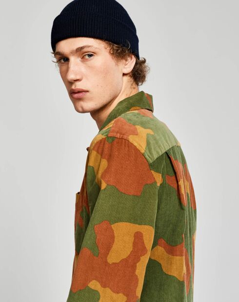 Chemise regular Goney imprimé militaire vert/orange