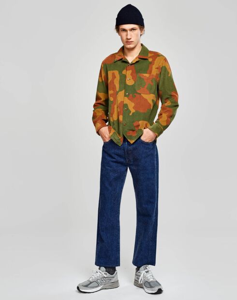 Chemise regular Goney imprimé militaire vert/orange