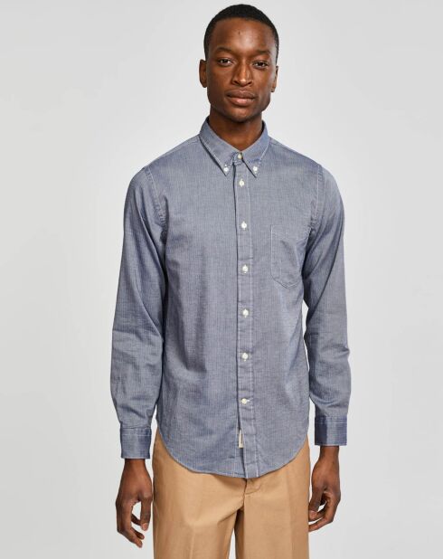 Chemise slim Mire fines rayures bleu/gris