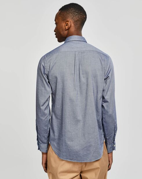 Chemise slim Mire fines rayures bleu/gris