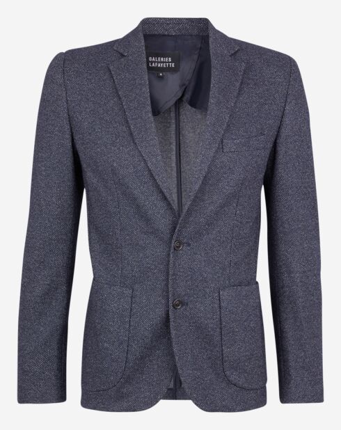 Veste en Laine mélangée Chevron gris foncé