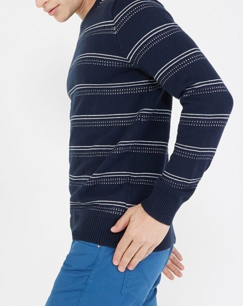 Pull en Coton & Laine Rumoti bleu marine