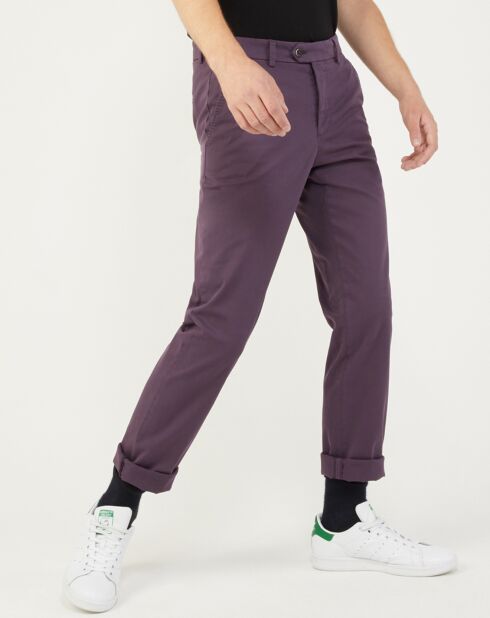 Pantalon ajusté en Coton Metri Ville violet