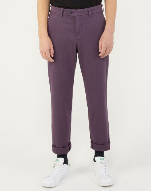Pantalon ajusté en Coton Metri Ville violet