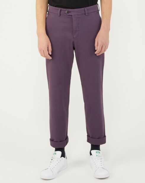 Pantalon ajusté en Coton Metri Ville violet