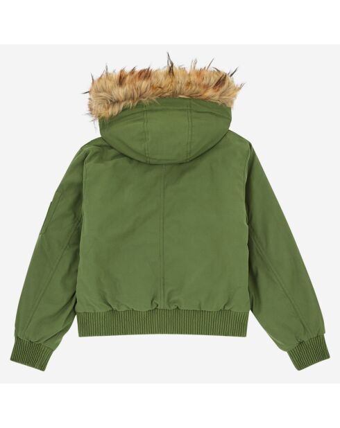 Blouson à capuche fausse fourrure Vitto kaki