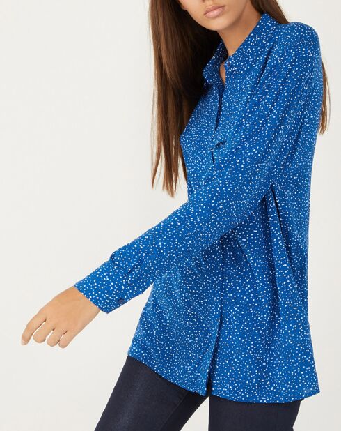 Chemise Denise imprimée bleue