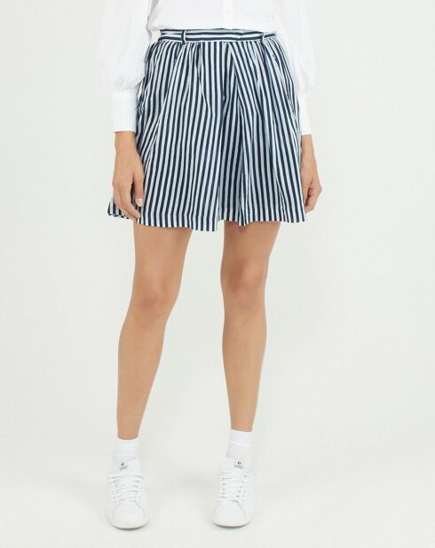 Jupe en Coton Lola rayée bleu/blanc