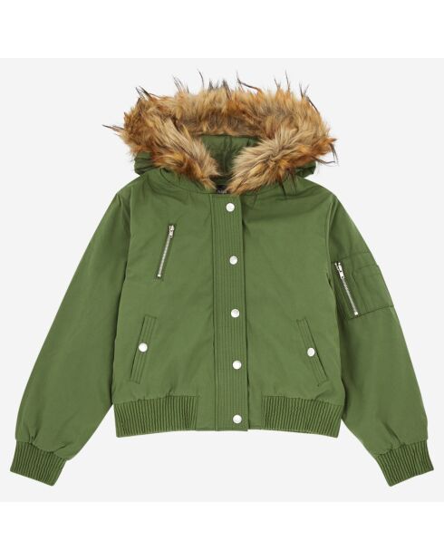 Blouson à capuche fausse fourrure Vitto kaki