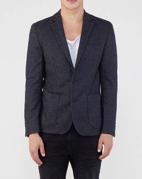 Veste en Laine mélangée Chevron gris foncé