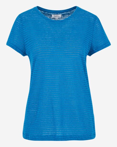 T-Shirt en Coton & Lin mélangés Video bleu