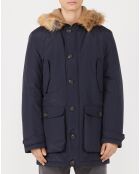 Parka à capuche bleu marine