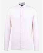 Chemise droite en Coton & Lin Ridyed rose