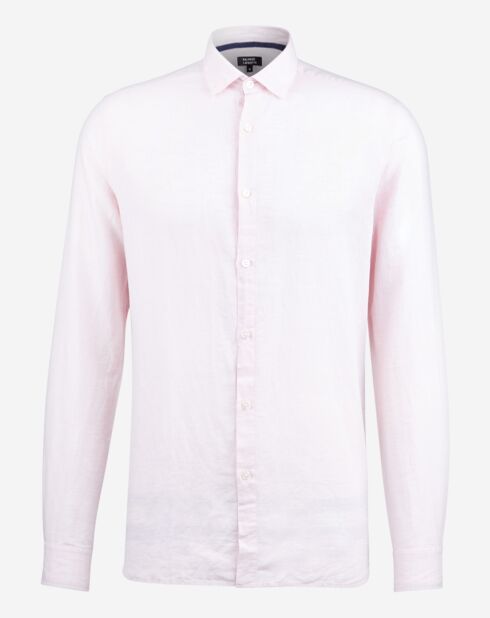 Chemise droite en Coton & Lin Ridyed rose