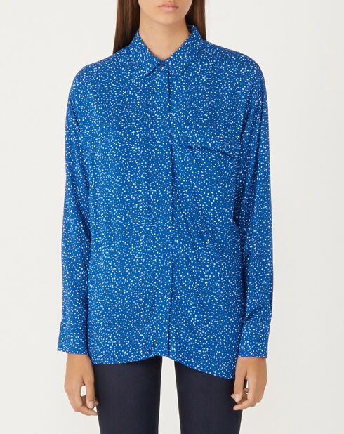 Chemise Denise imprimée bleue