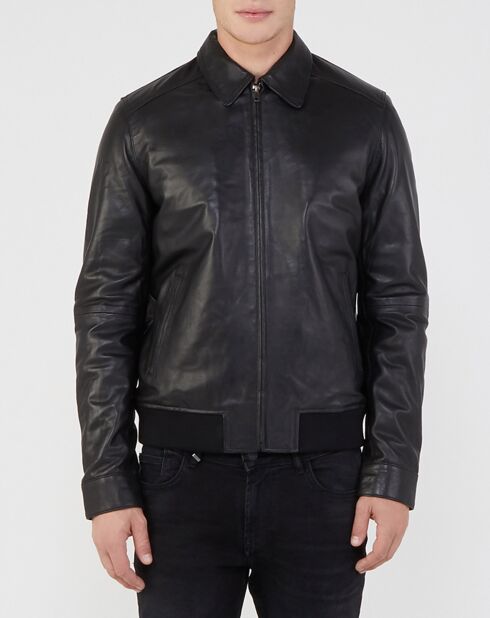 Veste 100% Cuir Tuir noir