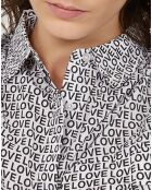 Chemise Denise Love imprimée blanc/noir