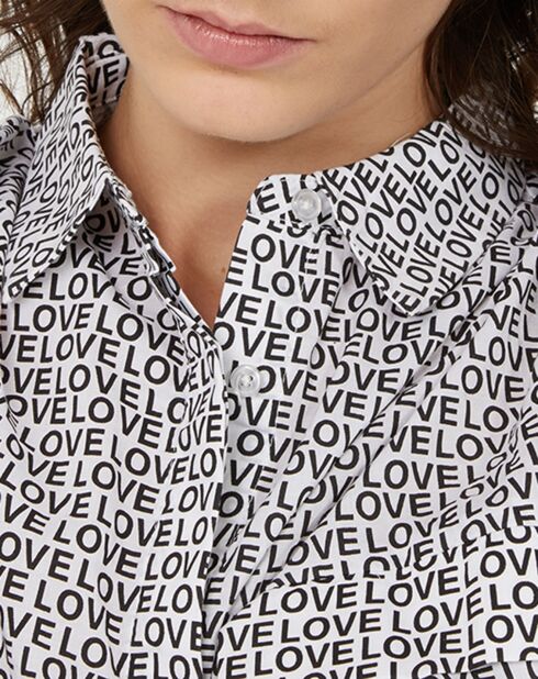 Chemise Denise Love imprimée blanc/noir