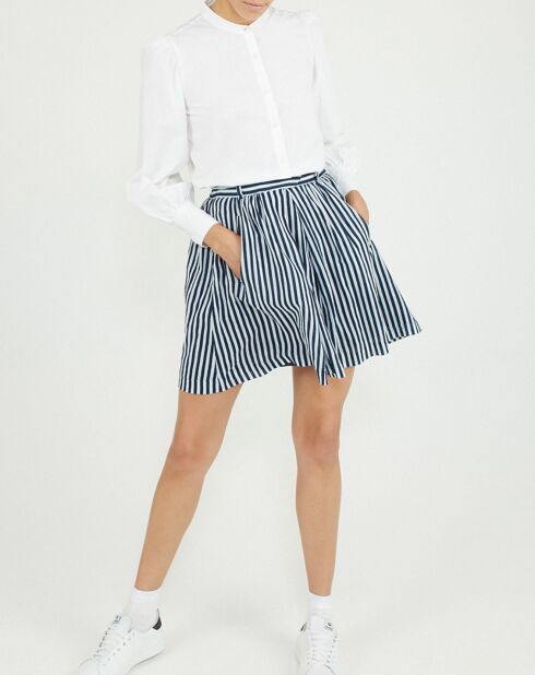 Jupe en Coton Lola rayée bleu/blanc