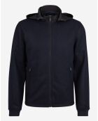 Blouson en Laine mélangée zippé bleu marine