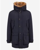 Parka à capuche bleu marine