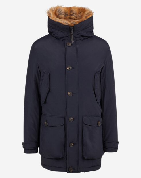 Parka à capuche bleu marine