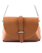 Sac en Cuir lisse Charlotte cognac - 27x16x13 cm