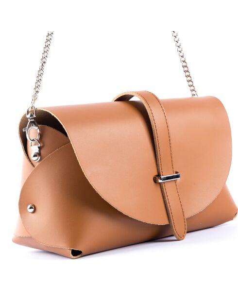 Sac en Cuir lisse Charlotte cognac - 27x16x13 cm