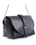 Sac en Cuir lisse Charlotte noir - 27x16x13 cm