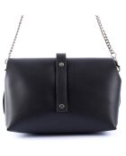 Sac en Cuir lisse Charlotte noir - 27x16x13 cm