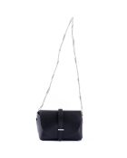 Sac en Cuir lisse Charlotte noir - 27x16x13 cm