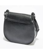 Sac en Cuir saffiano Mary noir - 24x23x6 cm