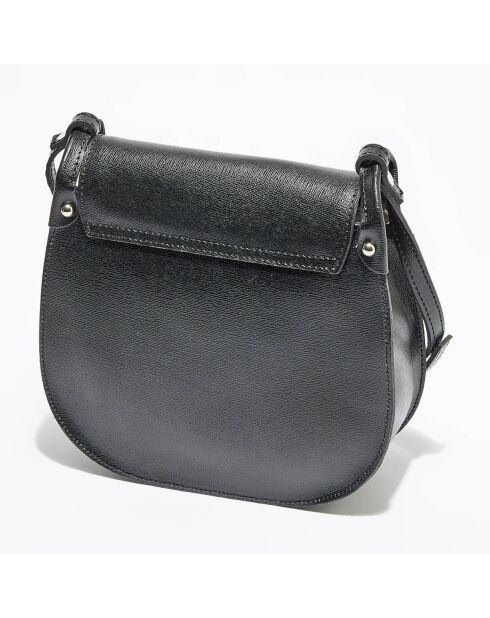 Sac en Cuir saffiano Mary noir - 24x23x6 cm